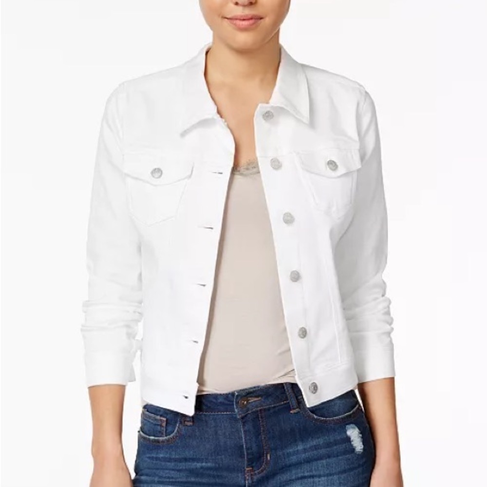 Celebrity Pink (Macy’s) Juniors’ White Denim Jacket (Size M)